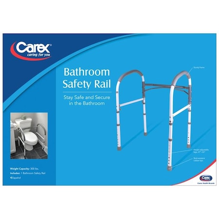 Carex Health Brands Carex Health Brands White Toilet Safety Bar Aluminum 33 in. H X 23.25 in. L FGB36900 0000